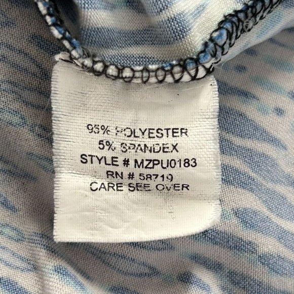 Elementz Women's Short Sleeve Print Top in Blue/Green/White/Gray - Size M - Picture 5 of 6